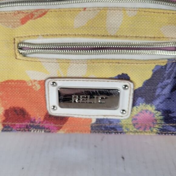 Relic Yellow Canvas Floral Compact Crossbody Bag - Picture 2 of 12